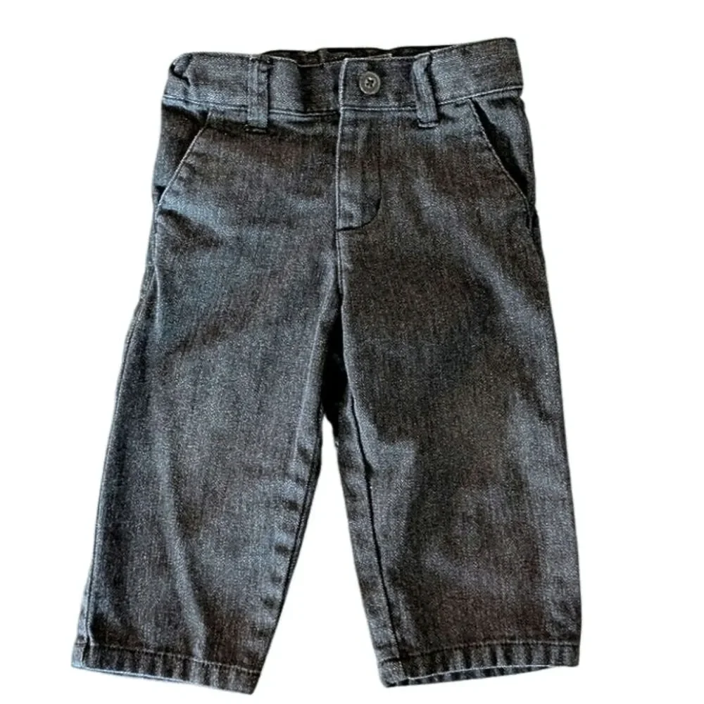 Gymboree boys dark gray pants. Herringbone detail. 12-18 months